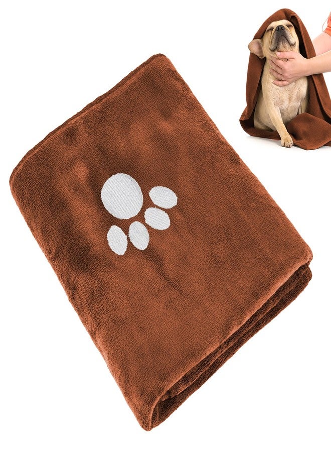 Opvixi Dog Towels for Drying Dogs Large, Absorbent Microfiber Dogs Bath Towel, 40 x 24 Inch Soft Pet Grooming Towel, Dog Shower & Bath Supplies(Brown) - Image 1